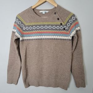 Boden Fair Isle Brown Nordic Wool Sweater 4